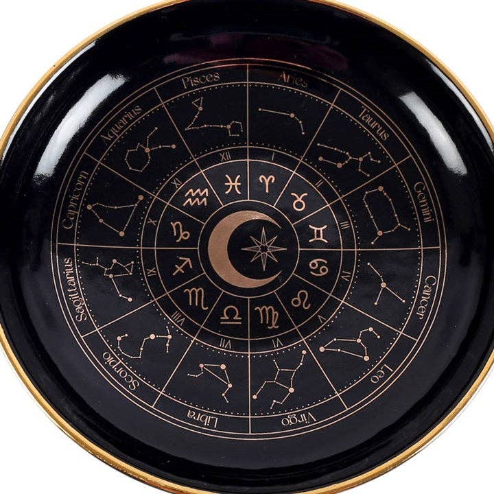 Something Different Wholesale - Wholesale Jewelry Dish - Black Astrology Wheel Trinket Dish3