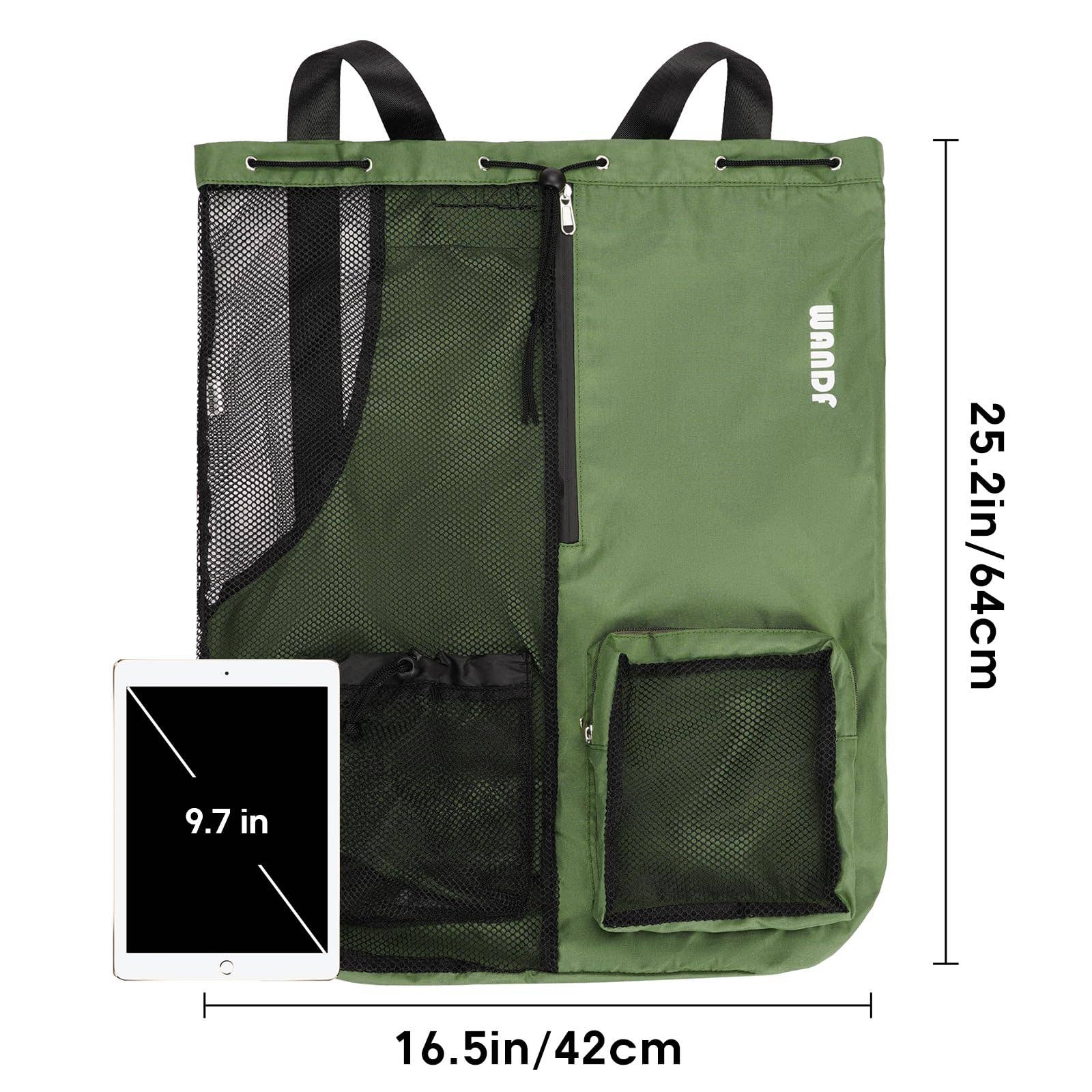 wandf - Wholesale Beach Bag - WANDF Mesh Drawstring Backpack with Wet Pocket Beach Bag66