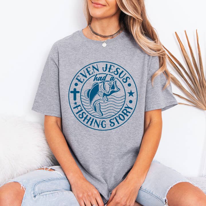 Even Jesus Had a Fishing Story | Faith & Angler Tee for wholesale by Optime Plus LLC