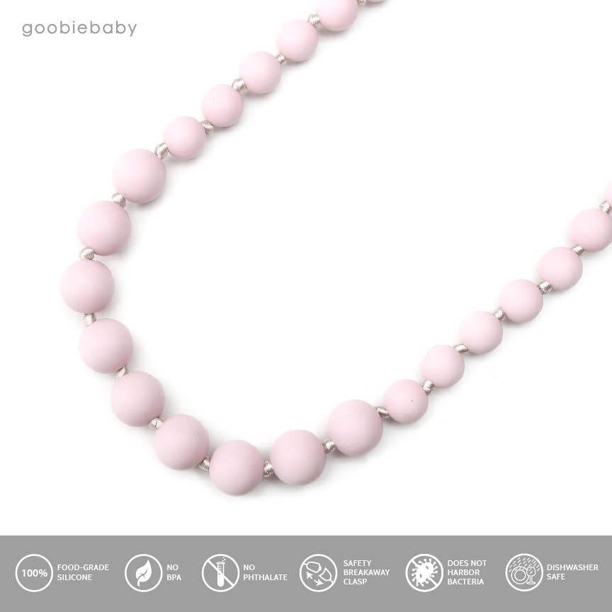 Goobie Baby - Vente Collier de dentition – bébé - Audrey Collier de dentition - Quartz Rose3