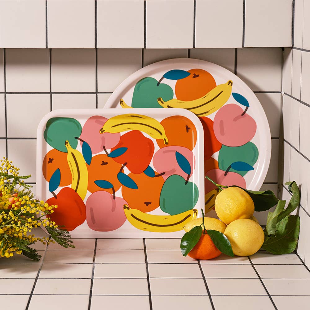 Wrap (US duties paid) - Wholesale Serving Tray - Fruit Bowl Large Round 15" Birch Serving Tray1