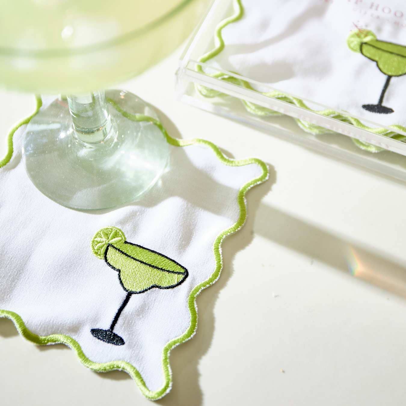 Sip Hip Hooray - Wholesale Dinner & Cloth Napkin - Embroidered Cocktail Napkins with Reusable Acrylic Box 4