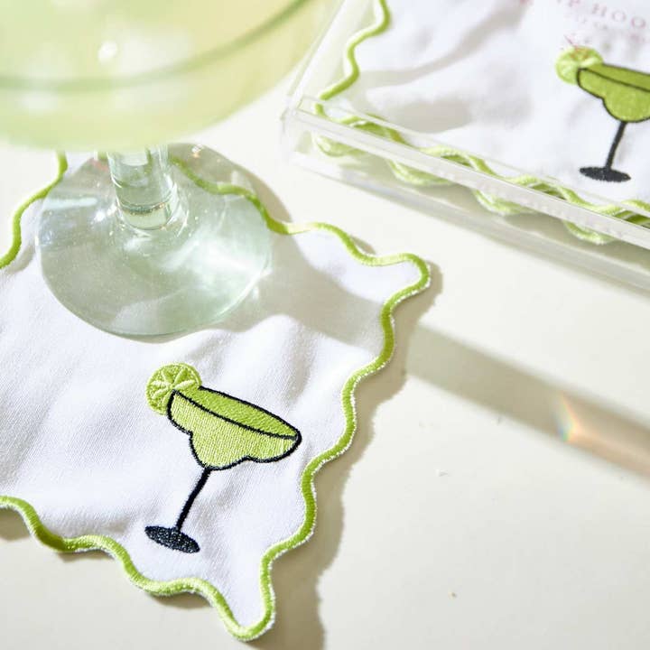 Sip Hip Hooray - Wholesale Dinner & Cloth Napkin - Embroidered Cocktail Napkins with Reusable Acrylic Box 4