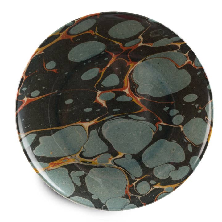 Woolf middags tallrikar, set om 4, melamin med marmorering för wholesale av Siren Song