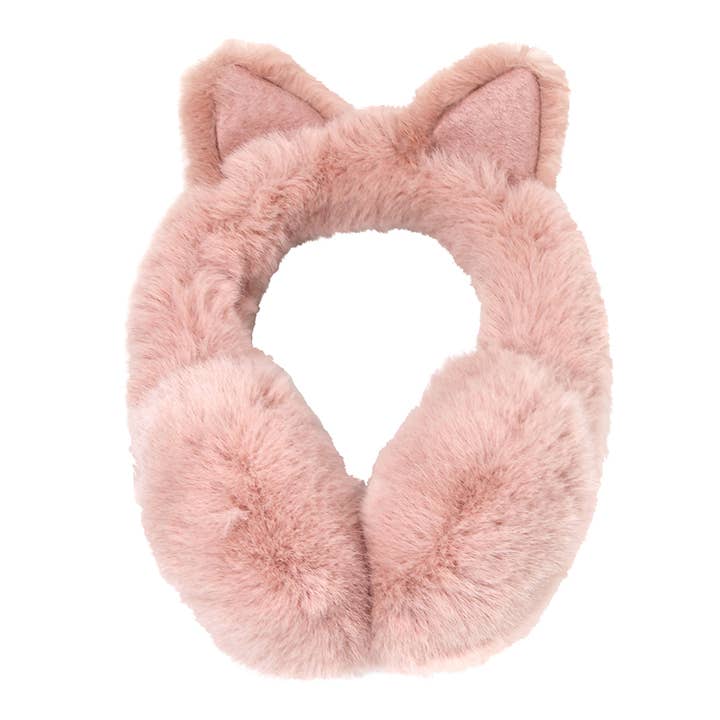 Fashion City – wholesale Earwarmers / ear muffs – women's – Solid Faux Fur Earmuffs with Cat Ears