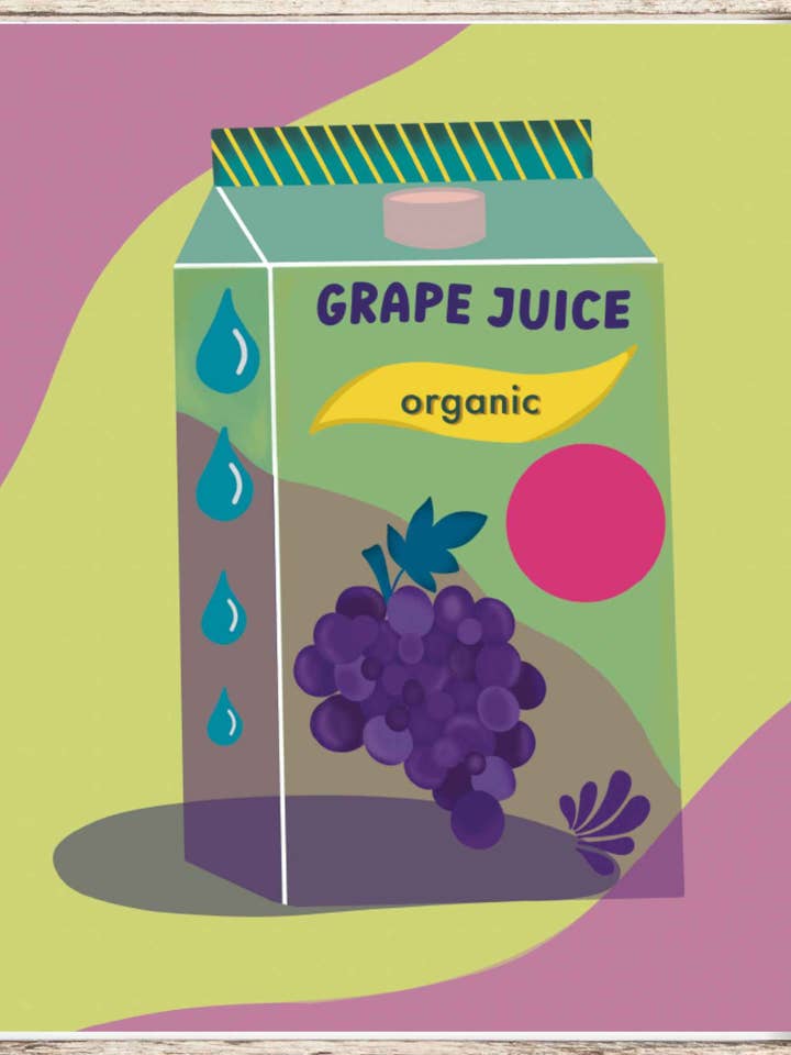 Grape Juice Art Print for wholesale by Julia Frost Art