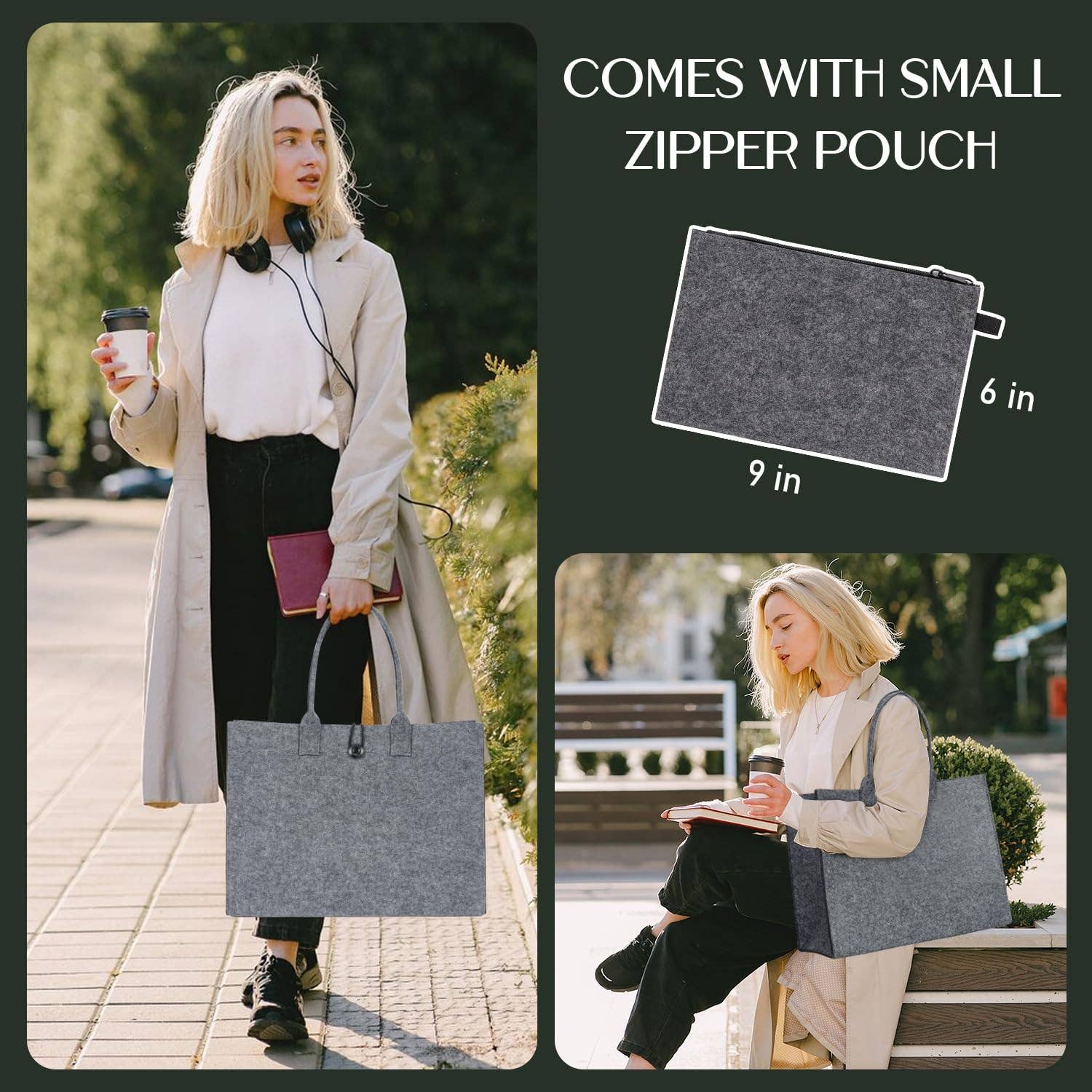 wandf – wholesale Livsmedels-/Shoppingväska – ECOHUB tålig återanvändbar kasse i återvunnet filttyg43