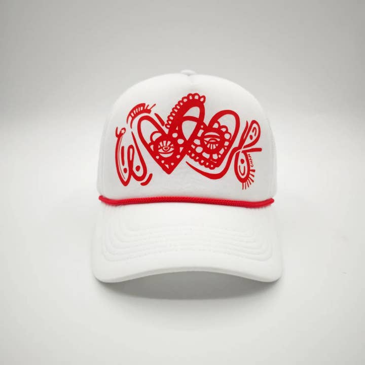 White WOOF Trucker Hat Pre-Order for wholesale by chanartchanart