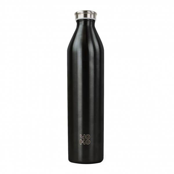 Bouteille Isotherme 1000ml Noir Brillant pour la vente par YOKO DESIGN