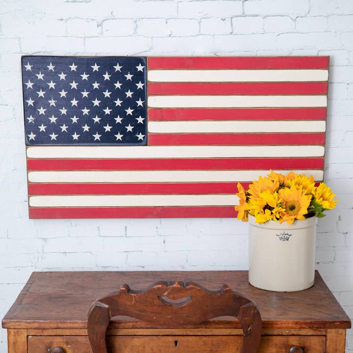Classic Wooden American Flag for wholesale by Rustic Marlin