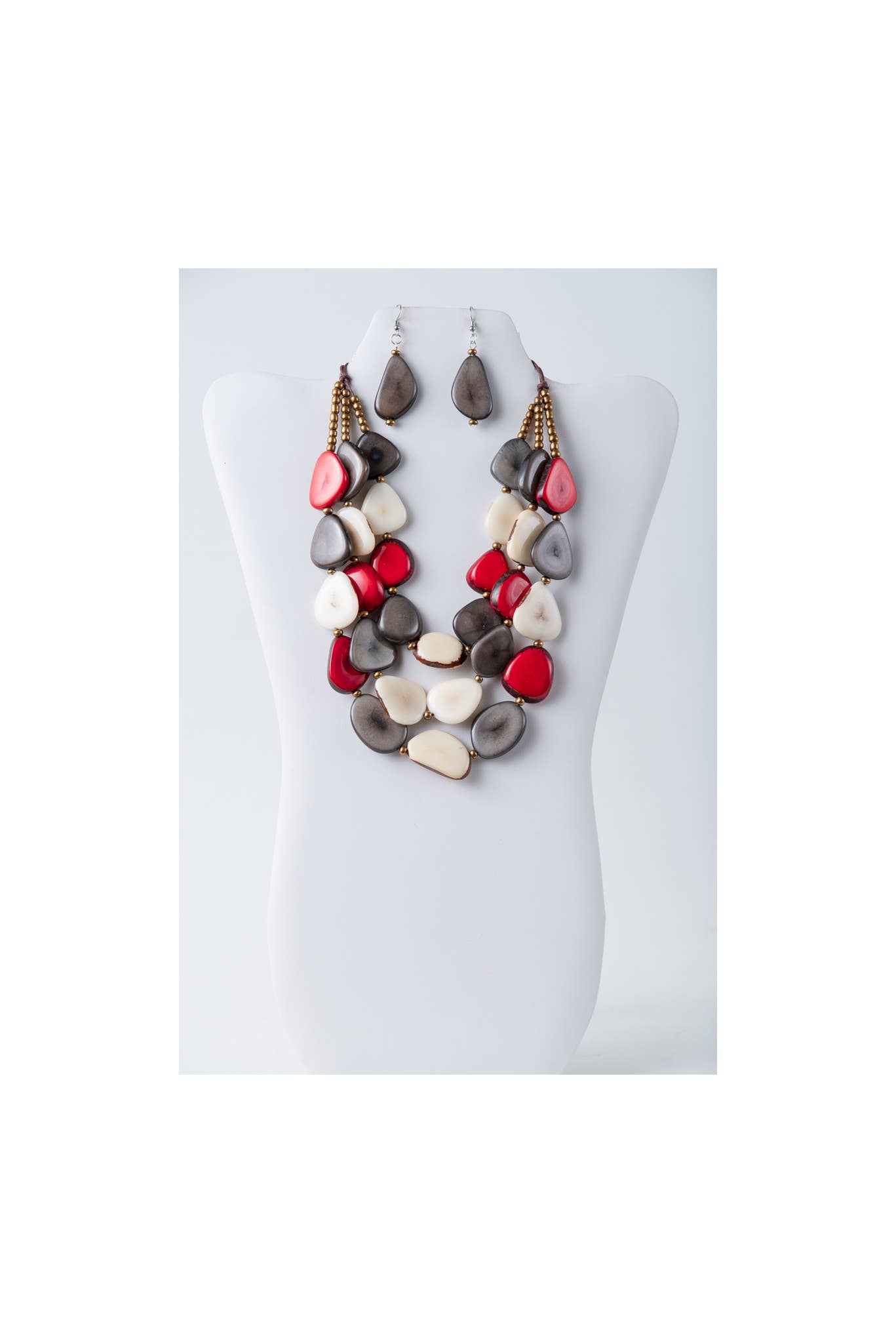 TaguArtsy – wholesale Smycken – Zaley Three Stranded Organic Tagua halsband och örhängen19