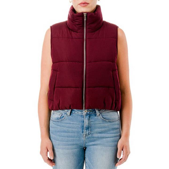 Timeless - Wholesale Outerwear Vest - Women's - High Neck Zip Up Outerwear Vest5