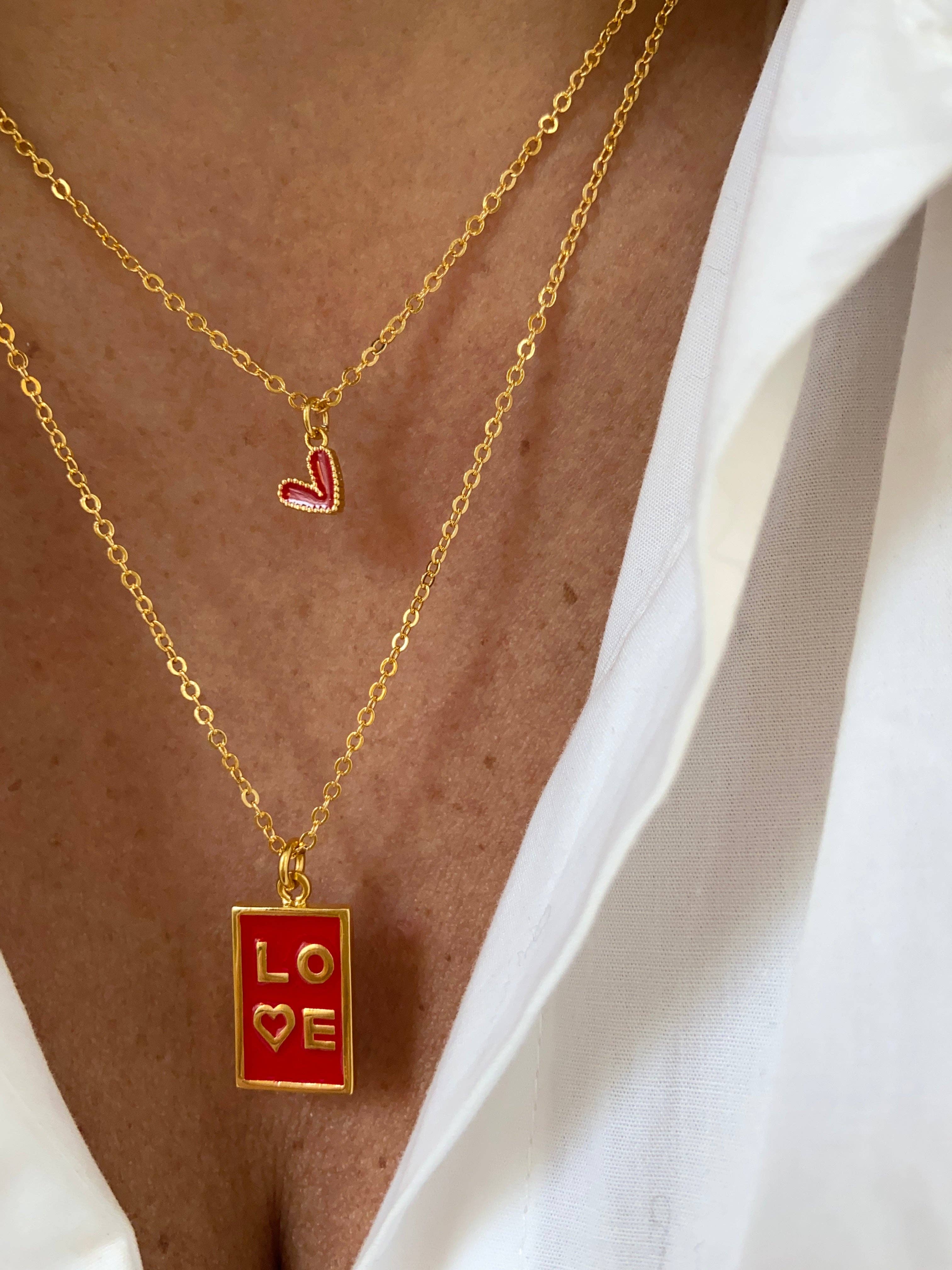 A.B. Paris - Vendita all'ingrosso Collana con ciondolo/pendaglio - Collana mini cuore in ottone placcato oro 24k10