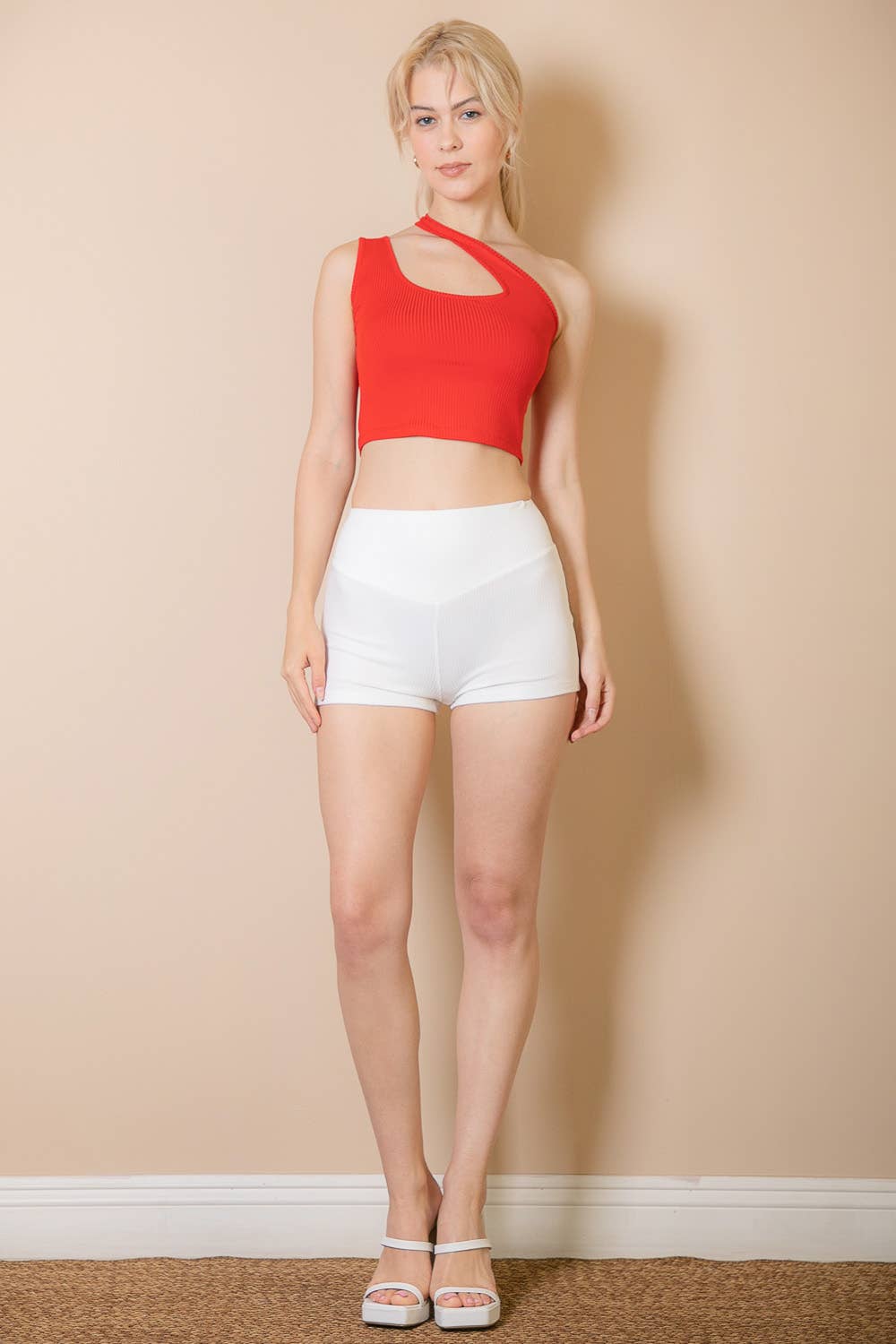 CAPELLA APPAREL - Wholesale Knit Top - Women's - Ribbed One Shoulder Cross Strap Crop Top12