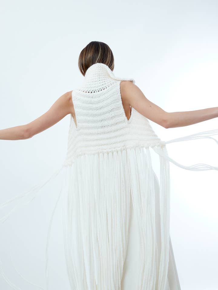 ALTAI alpaca and wool zipper vest for wholesale by NOGOON