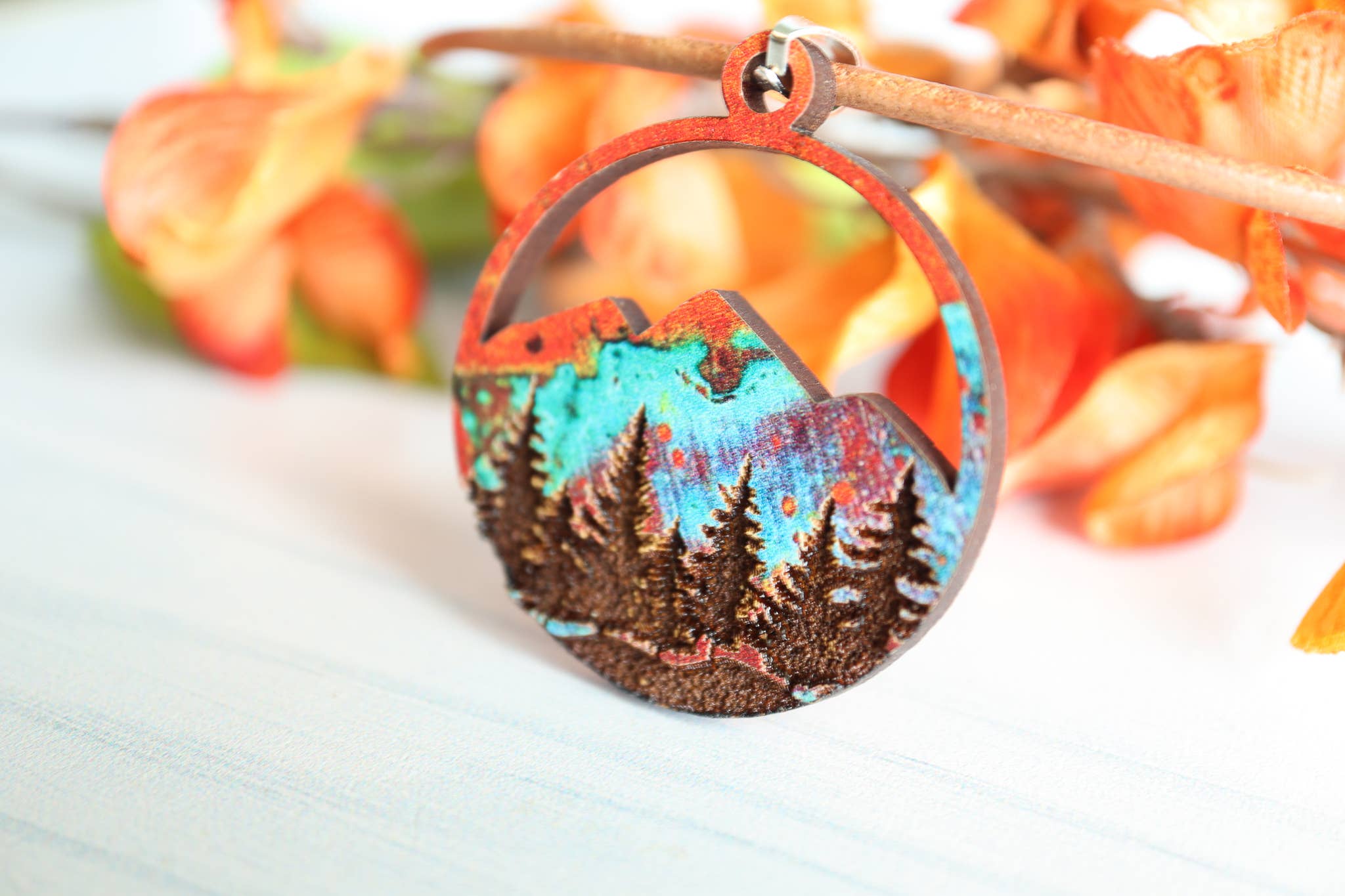 Nine Mile Creative - Wholesale Pendant/Charm Necklace - Copper Mountain Wood Pendant Adjustable Necklace2
