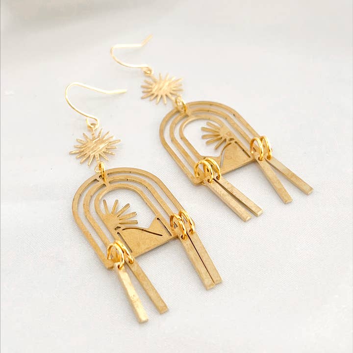 Golden Hour Designs - Wholesale Dangle Earrings - Twilight Dangle Earrings - Celestial, Statement, Gold1