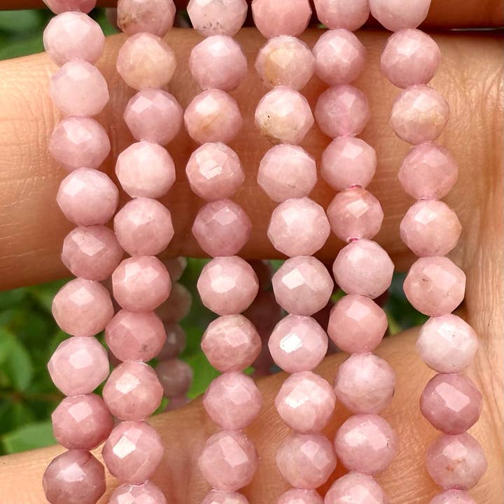 KayleeNYC - Wholesale Beaded Bracelet - Natural Pink Opal 4mm Faceted 7.5”Crystal Bracelet1