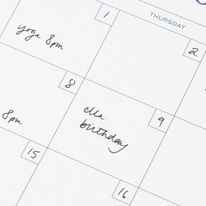 Papier UK – wholesale Planner – Floral Gingham Spiral Monthy Desk Pad3