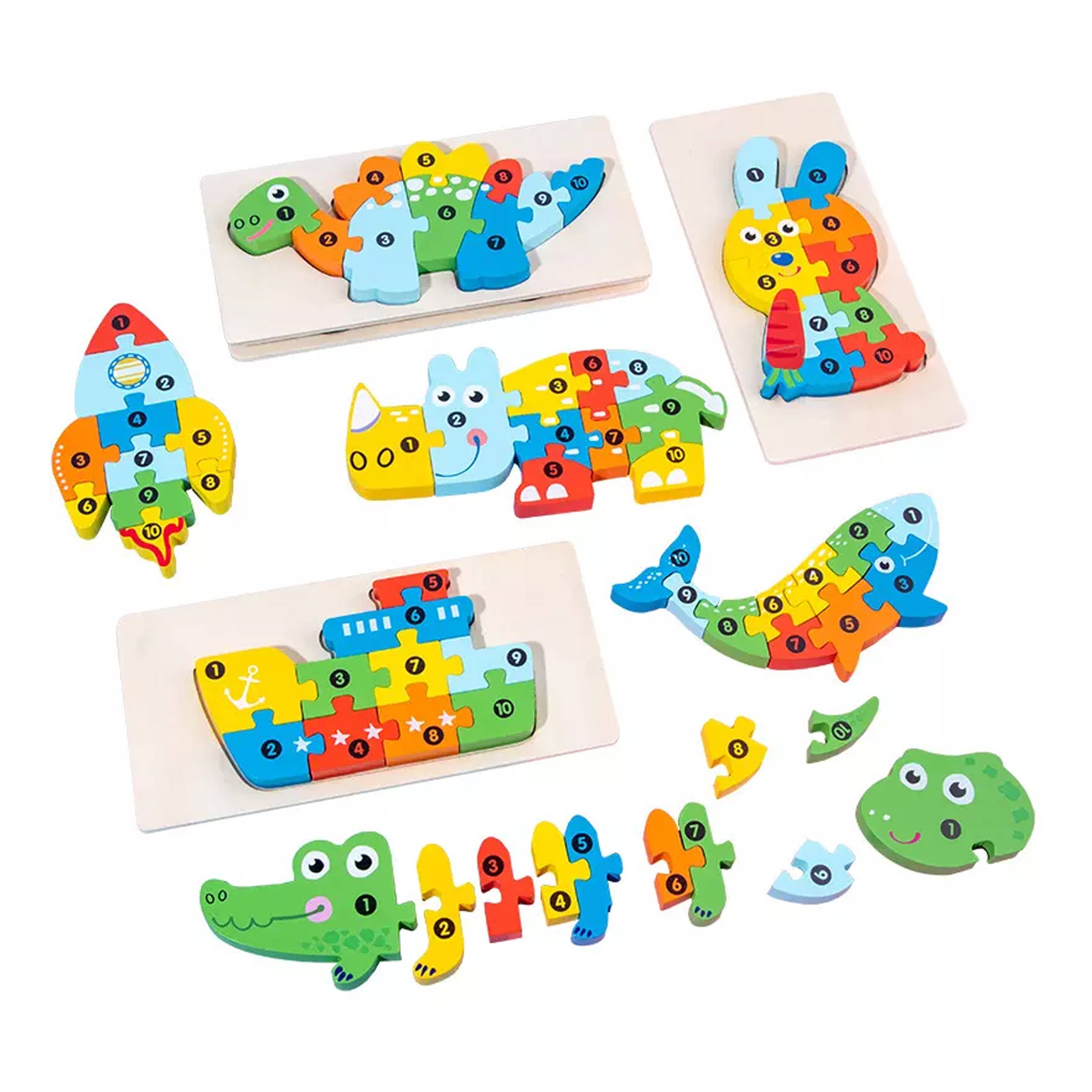 JSBlueRidge Toys - Wholesale Puzzel - Kinderen - Montessori en educatief houten puzzelspeelgoed - gemengd6