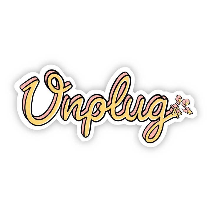 Big Moods - Wholesale Sticker - Unplug Lettering Sticker
