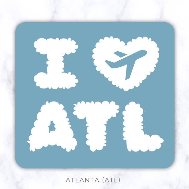 Custom Airport Code Cloud Letter Stickers | Choose Your City for wholesale by The Orange Ampersand