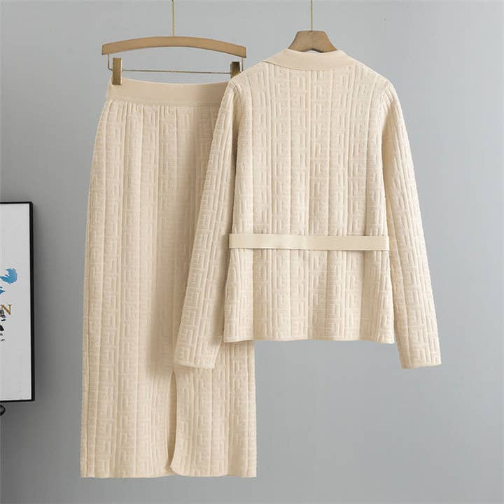Marayn - Vendita all'ingrosso Completo - Donna - Elegante Completo in Maglia Autunno 2025 Chic Due Pezzi Eleganza8
