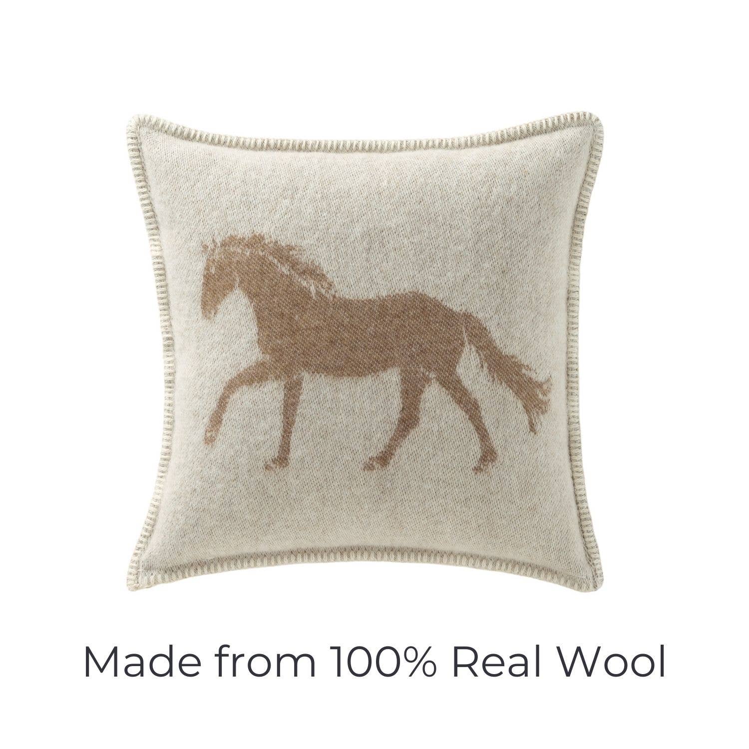 JJ Textile - Wholesale Throw Pillow Cover - Horse Brown Wool Cushion7