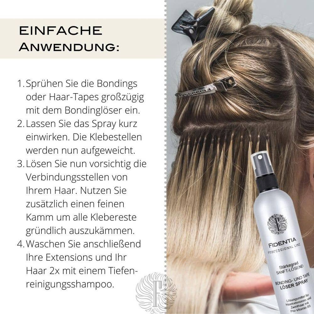 Fidentia Store – wholesale Hair spray – Fidentia tape & bonding remover removes extensions & hairpieces5