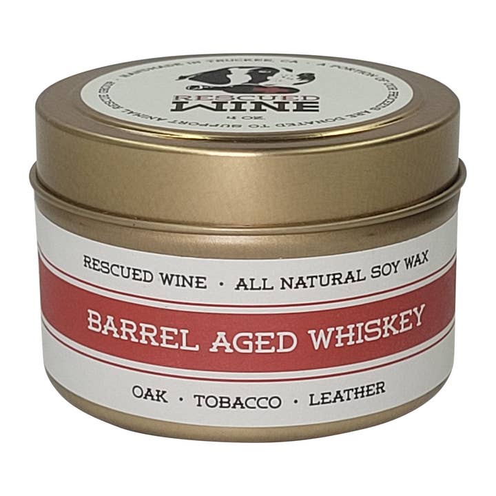 Reisekerze im Fass gereifter Whiskey — Sojakerze — Weinkerze für den Großhandel von Rescued Wine Candles