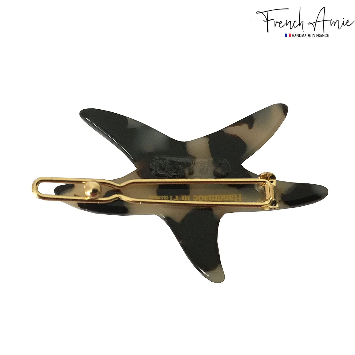 Parcelona - Wholesale Barrette - Women's - French Amie Star Small Celluloid Handmade Hair Slide Barrette With Snap Clips4