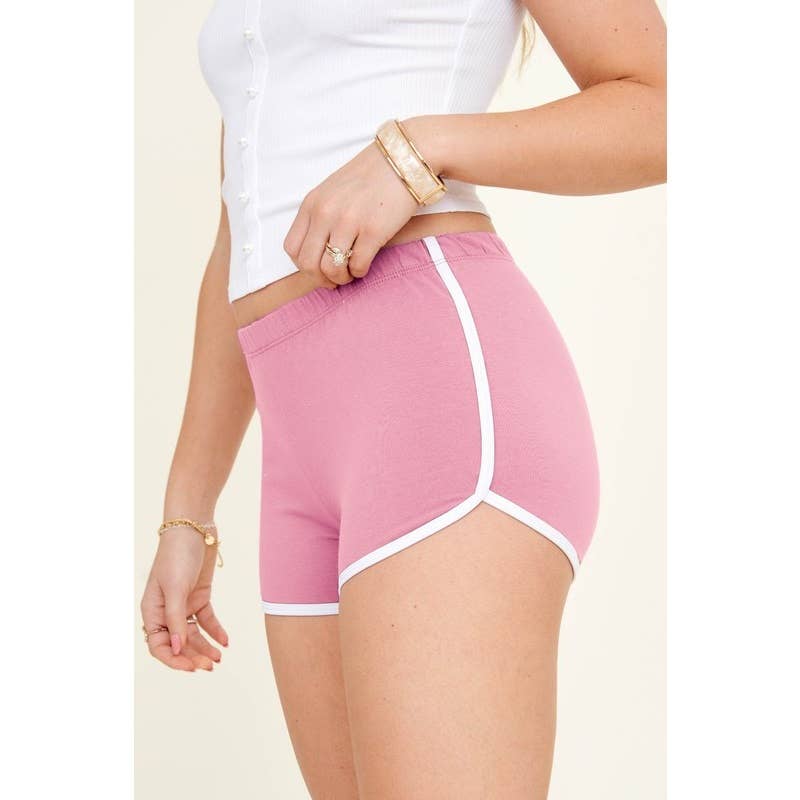 Popular 21 - Wholesale Shorts - Women's - Cotton Contrast Athletic Casual Mini Shorts 8