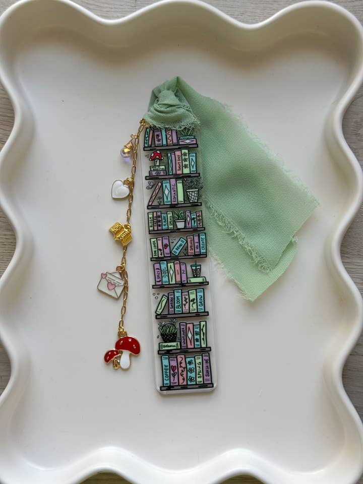 Colorful Bookshelf Bookmark with Charms for wholesale by Golden Lights Co.