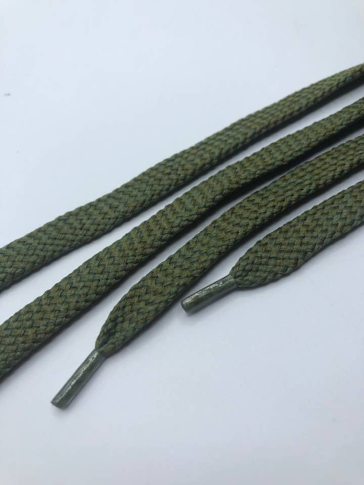 The Shoelace Factory – wholesale Skosnören - Unisex – Solid Forest Green Flat Skosnören