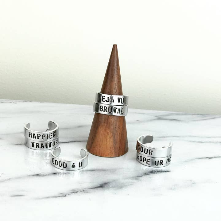 Black Tied - Wholesale Band/Stacked Ring - Olivia Rodrigo Ring | Any Song or Customized