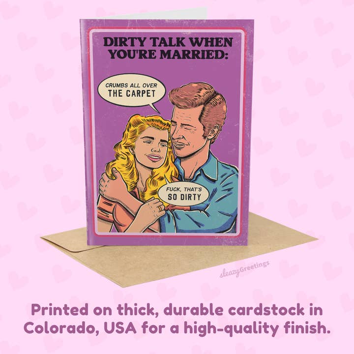 Sleazy Greetings - Wholesale Valentine's Day Card - Dirty Talk For Marriage - Vintage Funny Valentine's Day Card2