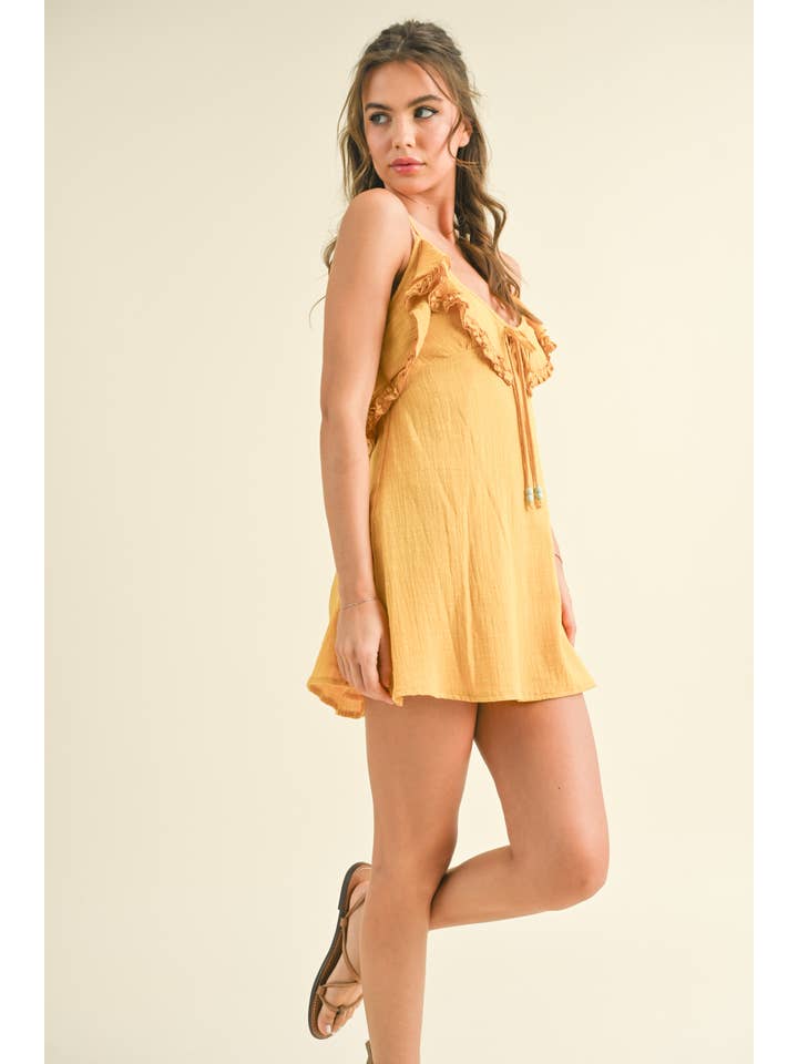 Klesis - Vente Robe – femme - ID6451 ROBE VOLANTÉE AVEC BRETELLES ET DOS CROISÉ3