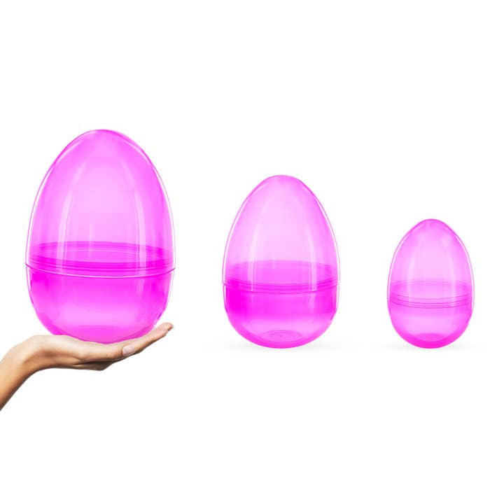BestPysanky - Wholesale Decorative Tabletop Object - 3 Giant Easter Eggs One and Two Large Pink Plastic Eggs
