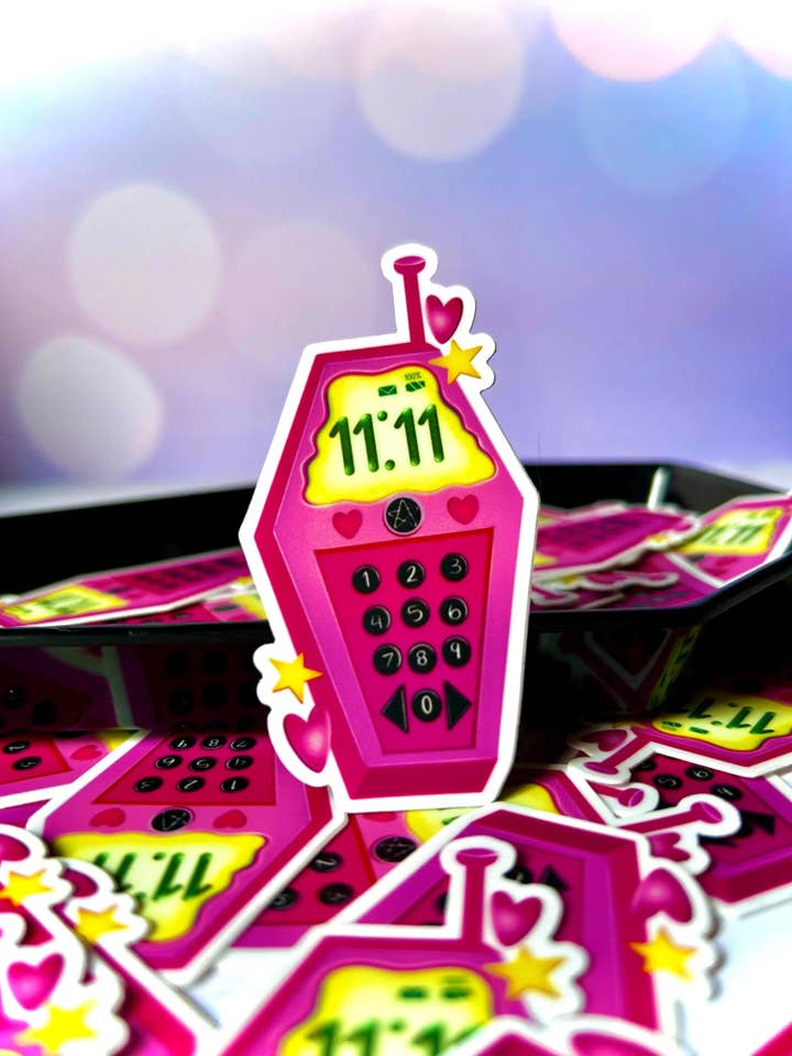 Retro 11:11 Phone Sticker – Cute and Nostalgic Phone for wholesale by The Black Umbrella