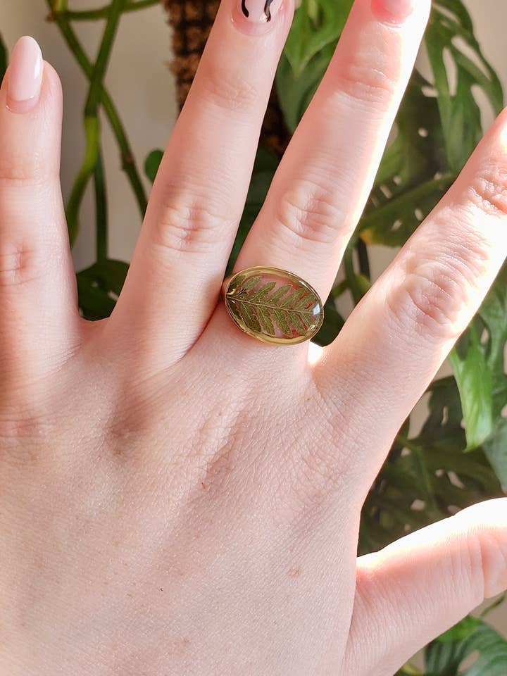 Fern Signet Ring for wholesale by Duplika Jewelry