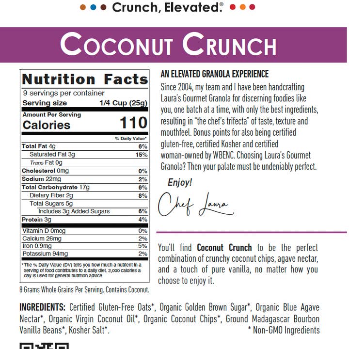Laura’s Gourmet - Wholesale Granola - Coconut Crunch 25 LB Bulk Foodservice Case1