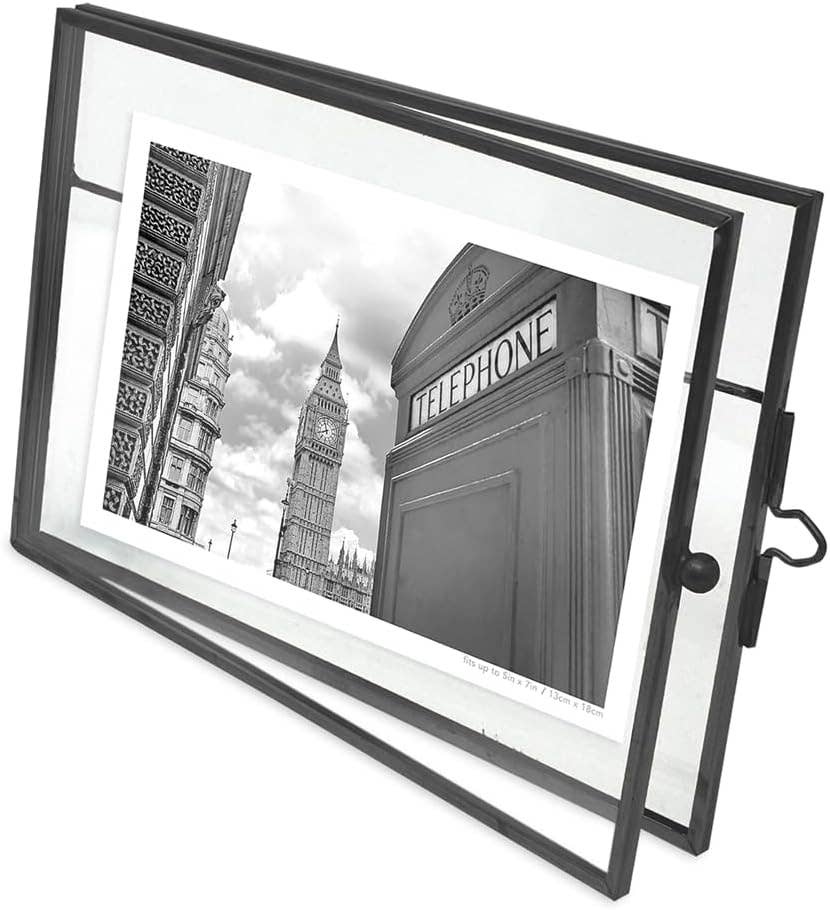 Isaac Jacobs International - Wholesale Picture Frame - Isaac Jacobs Metal Floating Photo Frame w/ Locket Bead Clasp36