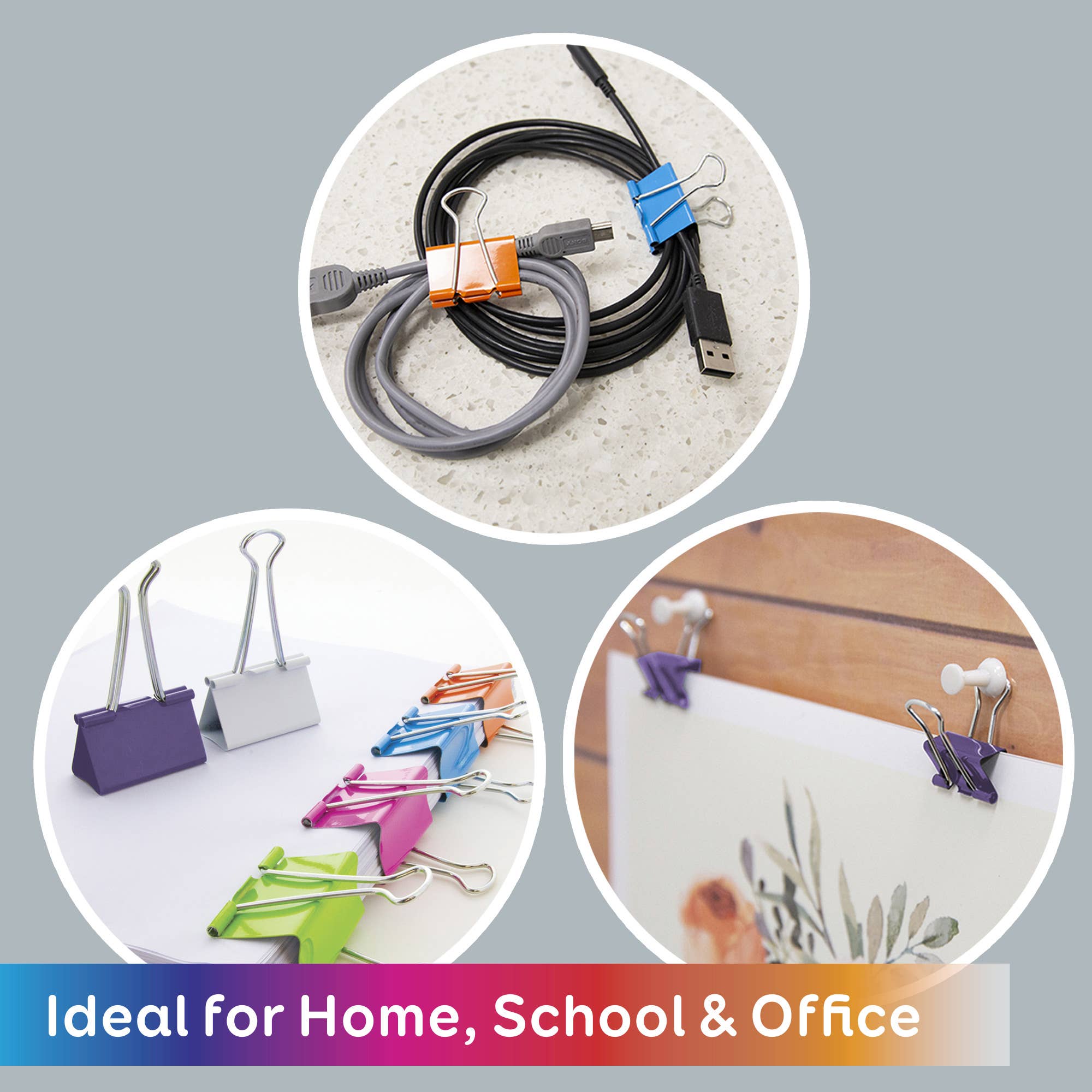 BAZIC Products - Wholesale Binderclip - Assorted Size Color Binder Clip (12/Pack)2