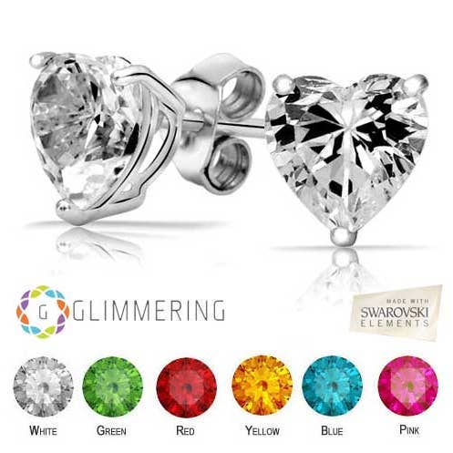 Boucles d'oreilles clous cœur en cristal Swarovski – Favori de la Saint-Valentin pour la vente par Glimmering Handmade