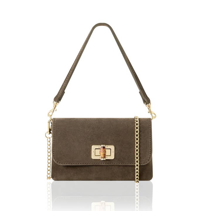 MONTTE DI JINNE - Wholesale Crossbody Bag - Women's - Italian Premium Suede Mini Crossbody Clutch with Gold Chain