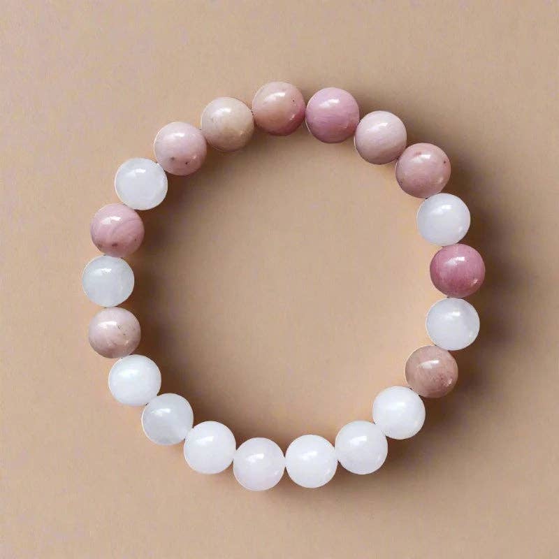 Harmony Mala - Wholesale Beaded/Pearl Necklace - Rose Quartz and Rhodonite Mala Beaded Necklace 0