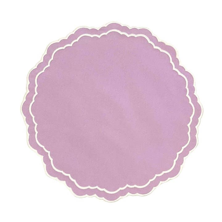 GRATITUDE LILAC ROUND FABRIC PLACEMAT for wholesale by PNR Decor