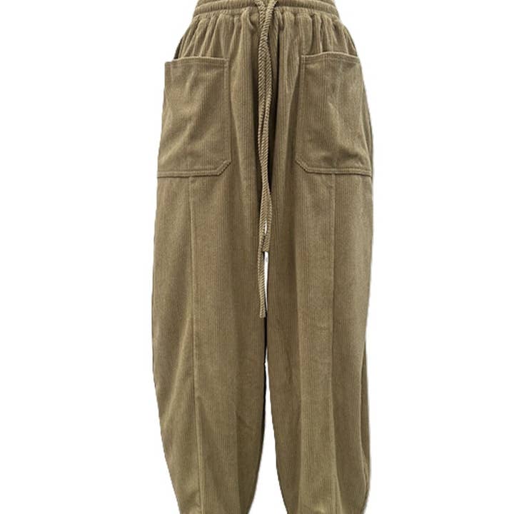 Rosa Clothing - Wholesale Pants - Women's - Fashionable Retro Corduroy Wide-Leg Pants