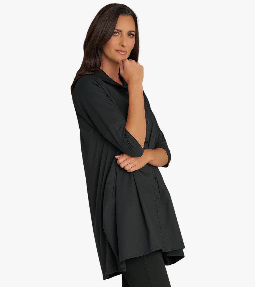 Stella Carakasi - Wholesale Tunic - Women's - Women's 3/4 Sleeve A-Line Cotton Poplin Tiburon Tunic Icon13