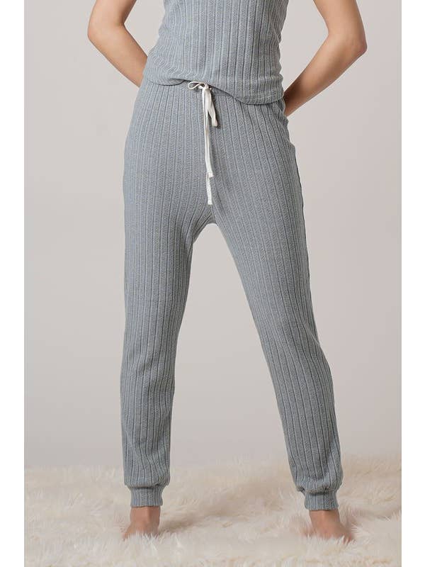 Urban Daizy - Wholesale Lounge Sweatpants/Joggers - Women's - Pointelle Knit Tapered Drawstring Joggers